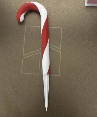 Outside Candy Cane Decoration with Removable Spike