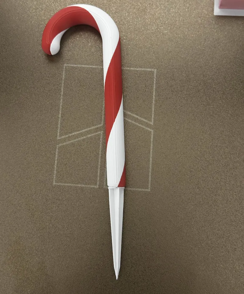 Outside Candy Cane Decoration with Removable Spike