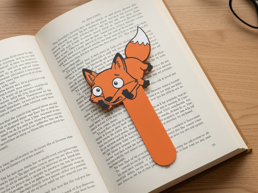 Flat Friend - Surprised Fox Bookmark 