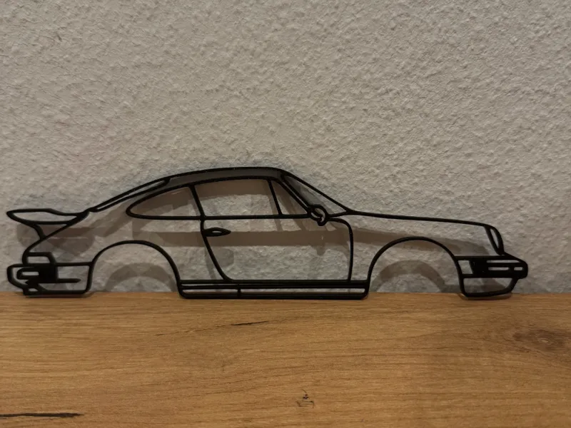 Porsche 930 Oldtimer Line Art - Deko