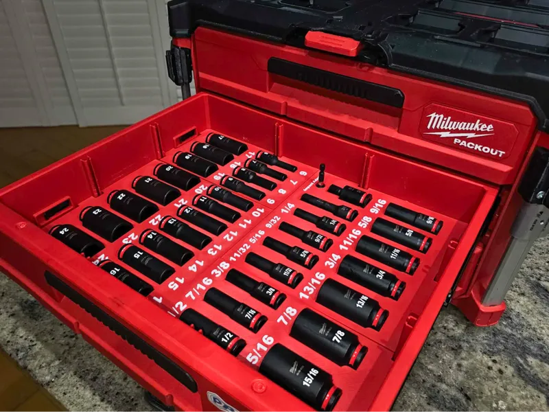 Dual 2&3 Drawer 3/8in 36PC Socket Packout Insert