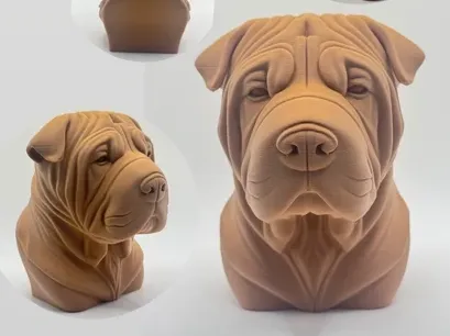 Shar pei Dog Bust Ornament