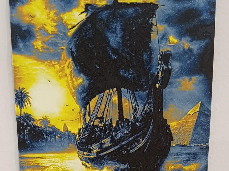 ship and the pyramid hueforge