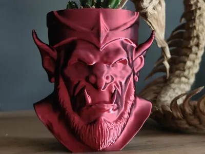 Orc Head Planter – World of Warcraft Inspired