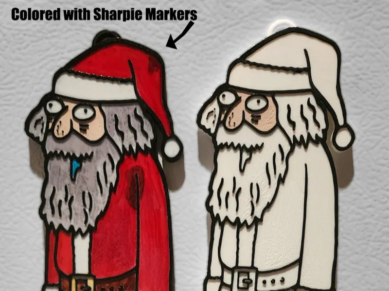 Rick and Morty Santa Ornament or Wallhanger
