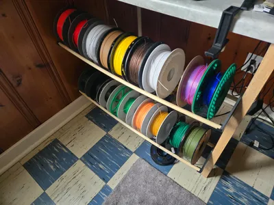 Easy Filament Shelf with Dowel Rods