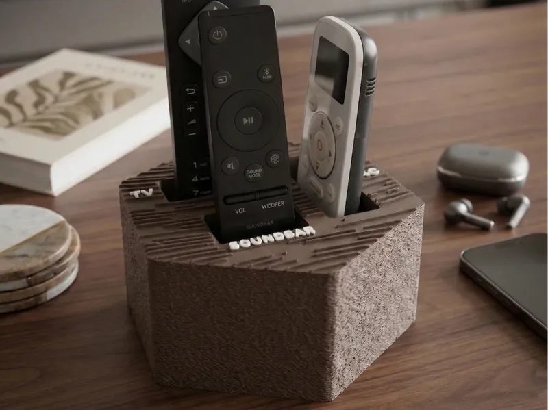 Wood Grain Hexagonal Remote Organizer