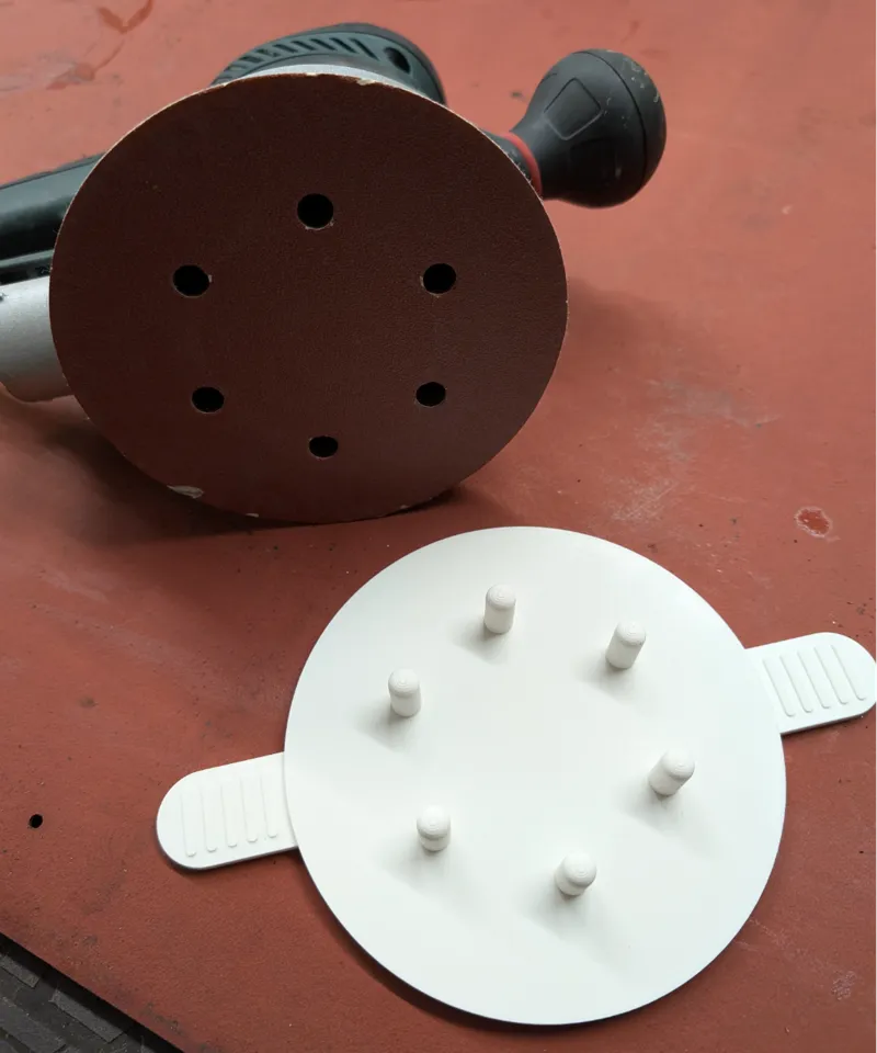 Sanding sheet aid for 150mm / 6" orbital sander