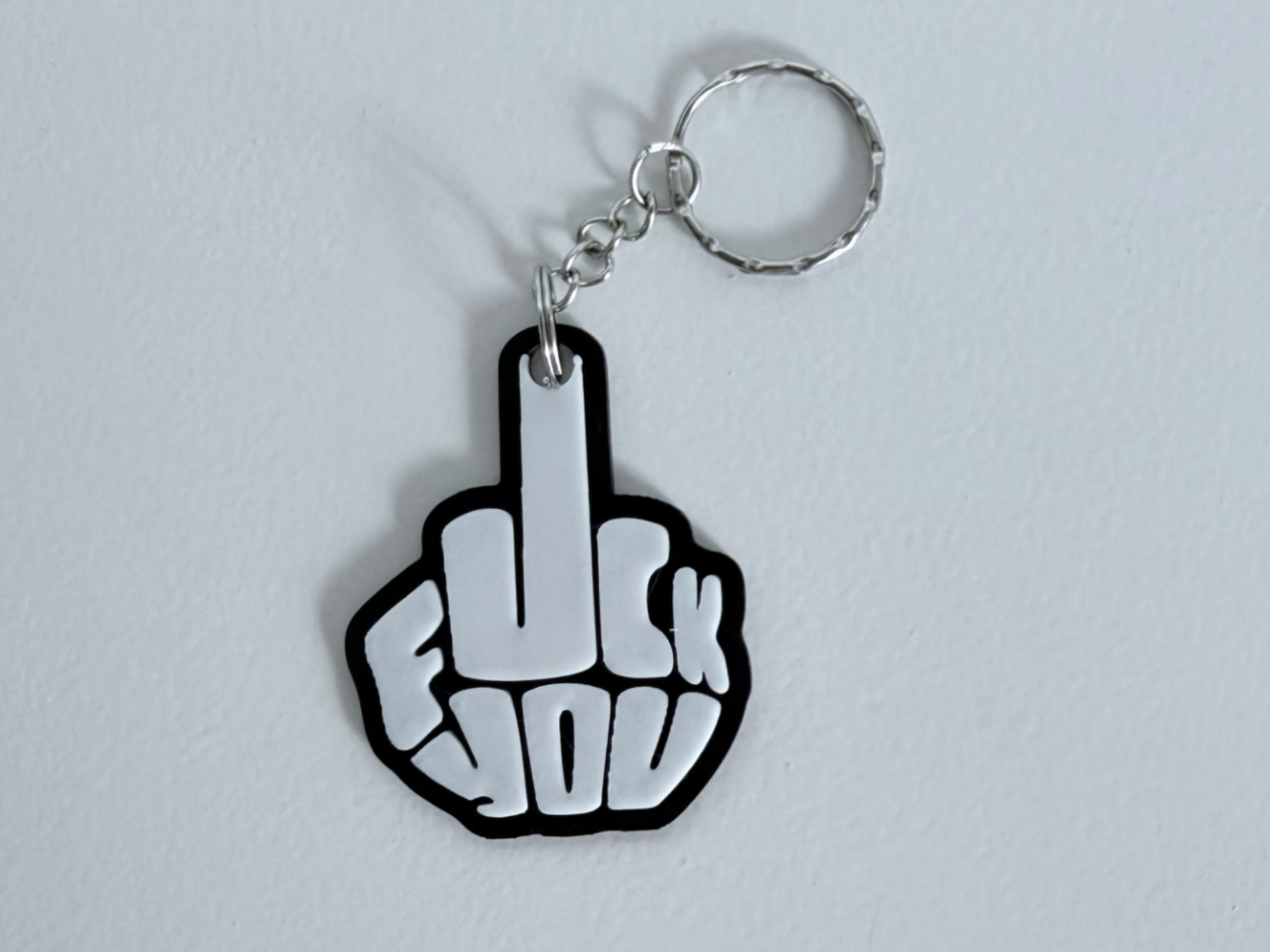 Funny Middle Finger Keychain – F*ck You Key Tag