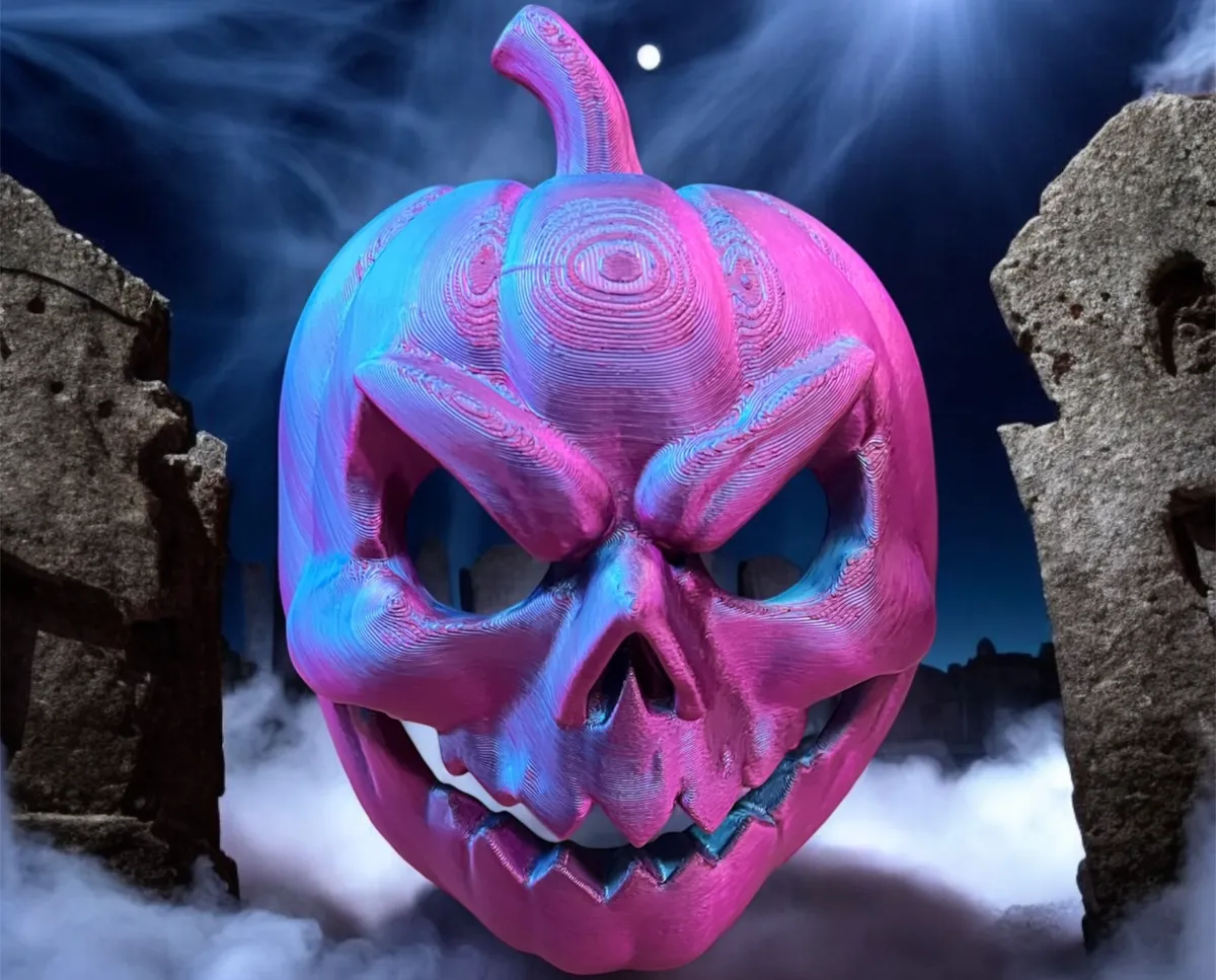 Pumpkin ghost mask by grwang41 MakerWorld: Download Free 3D Models - 3D model önizlemesi