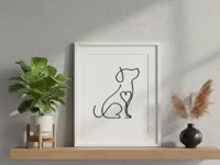 Chien minimaliste en ligne continue — photo 1