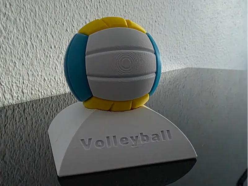 Volleyball 6cm plus display stand customize text