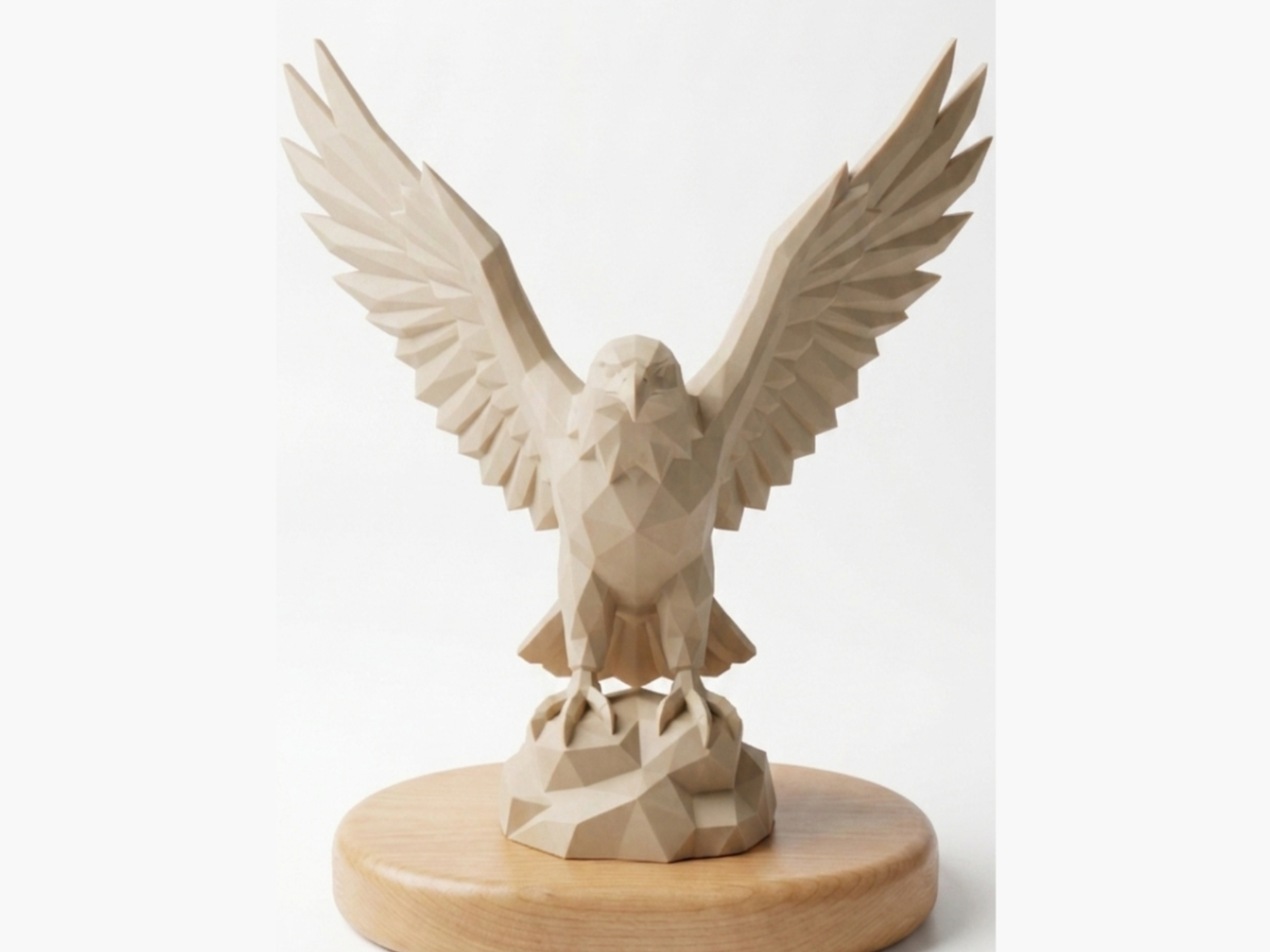 Low Poly Majestic Eagle Statue (Spread Wings)