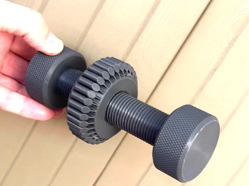 Fidget BIG spinny nut, threaded shaft w/ knob ends