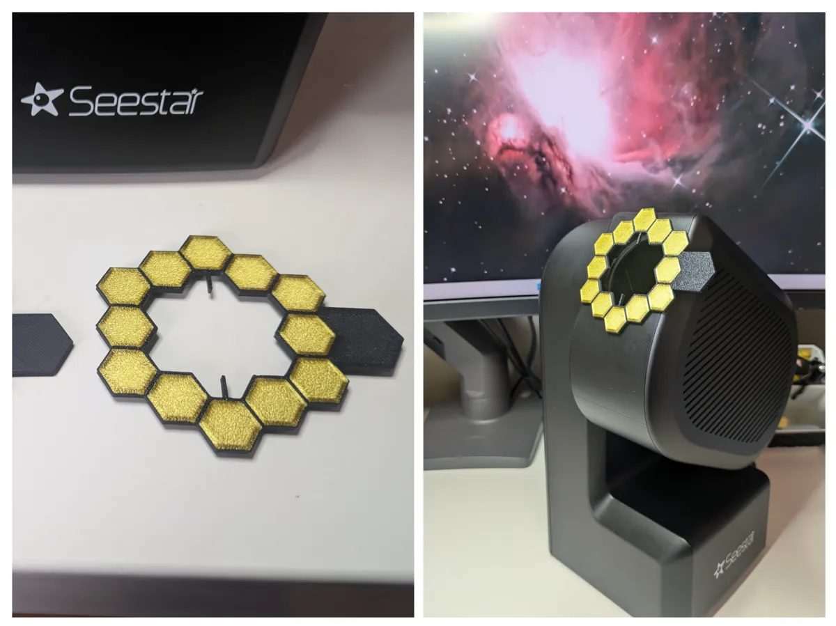 JW×S5 用于 Seestar S50 的衍射星芒遮罩 - 免费 3D 打印模型 - MakerWorld