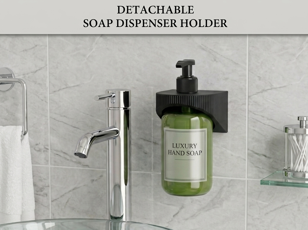 Modern Detachable Soap Dispenser Holder - No-Drill