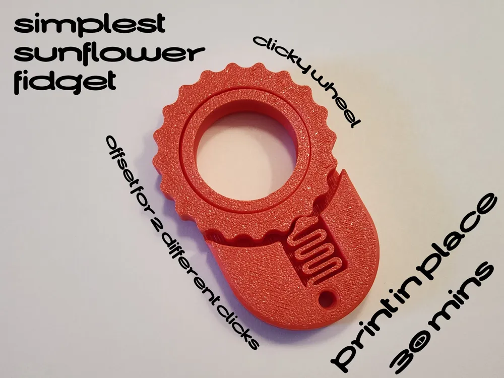 Simplest Sunflower Fidget - Clicker Wheel - Free 3D Print Model ...