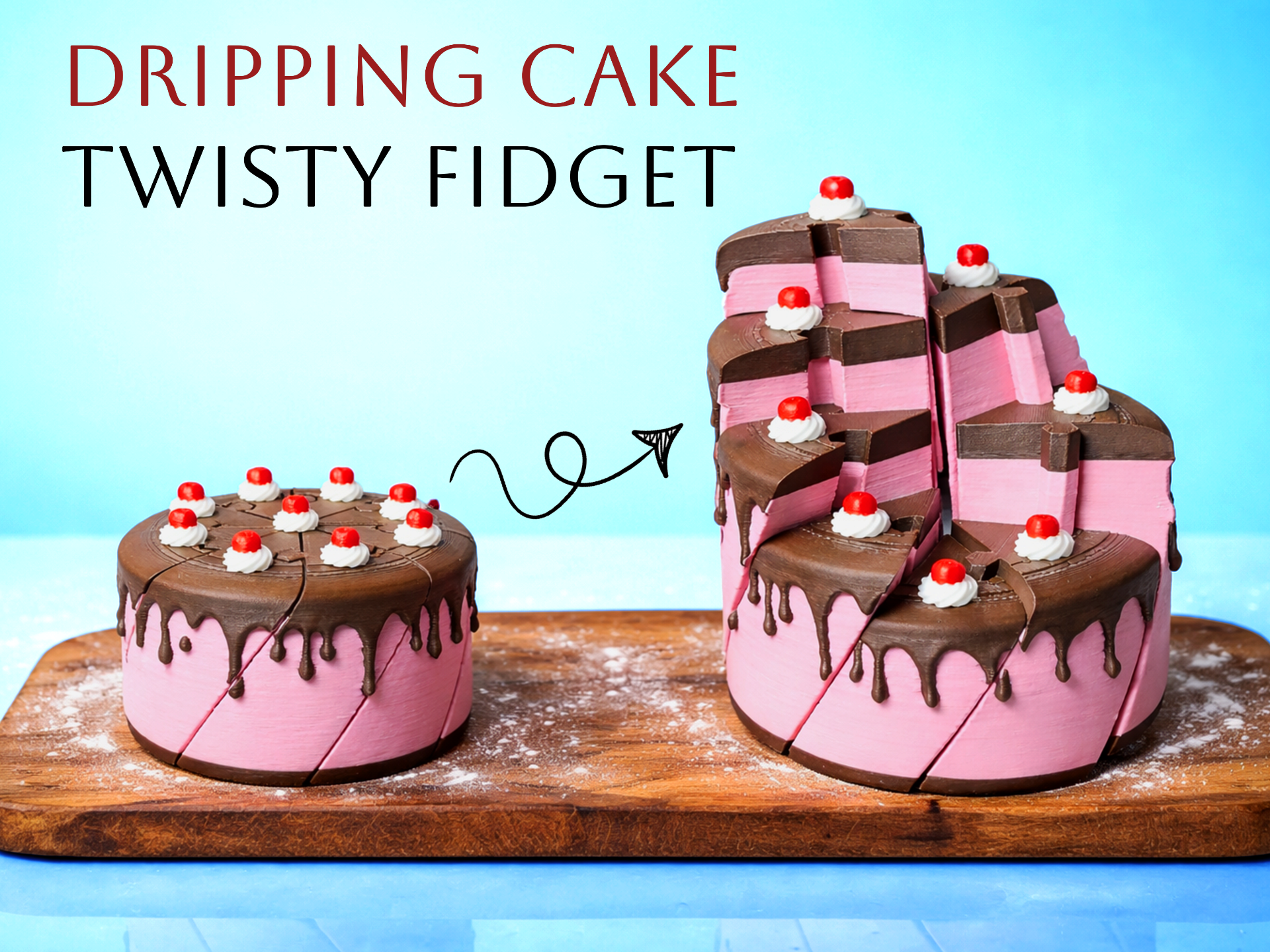 Dripping Cake Twisty Fidget - Customizable Flavors
