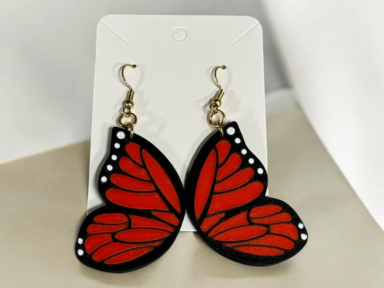 Monarch Wing Earrings - Butterfly Earrings view 2