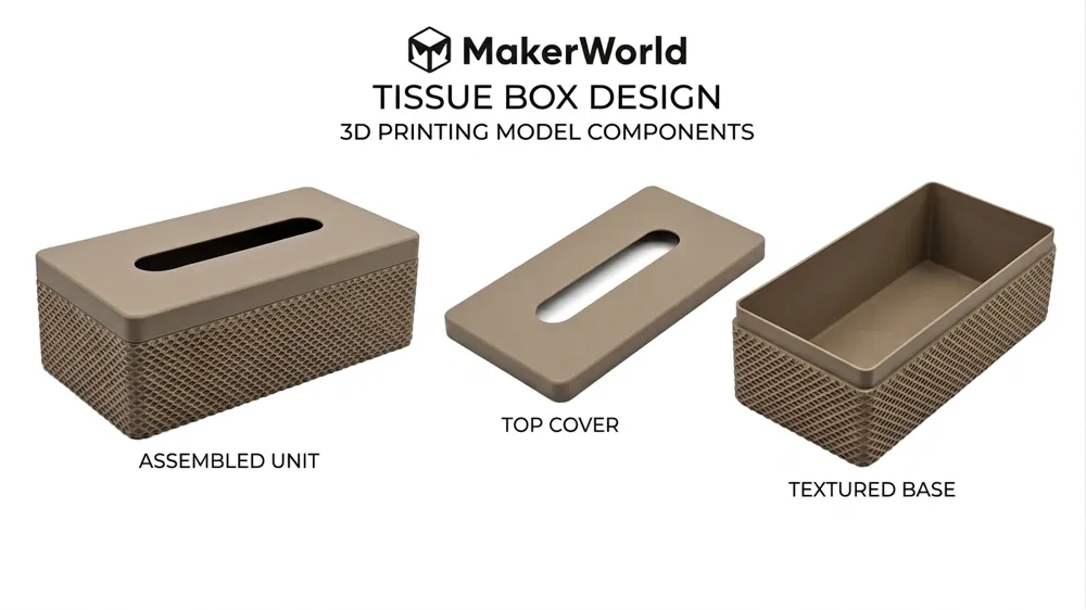 Tissue Box Model Minimalist Textured Tissue Box - Free 3D Print Model - MakerWorld