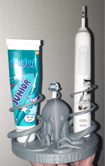 octopus tothbrush holder oralb custom name inbambu