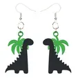 Dinosaur earrings view 2