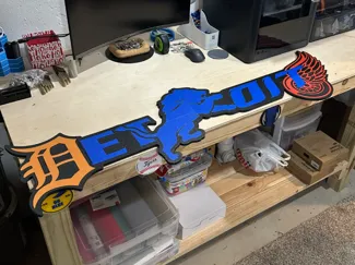Large Detroit sports sign