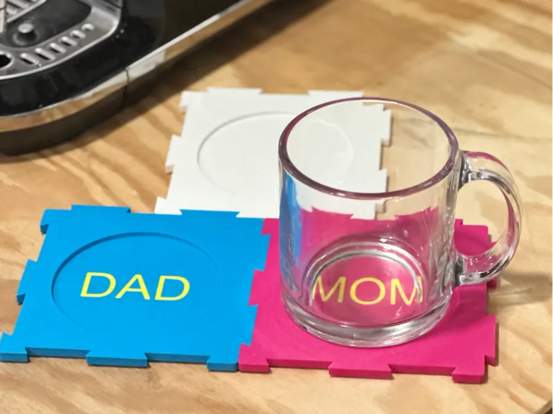Personalized cup organizer tiles