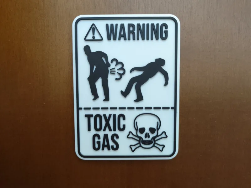 Bathroom Toxic Warning Sign