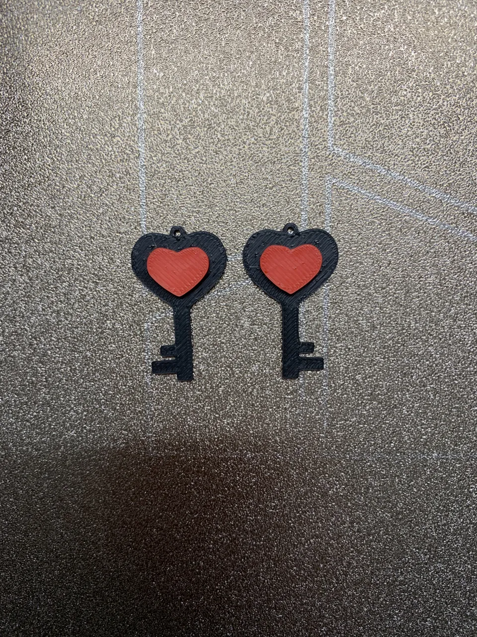 Heart Key Earrings view 2