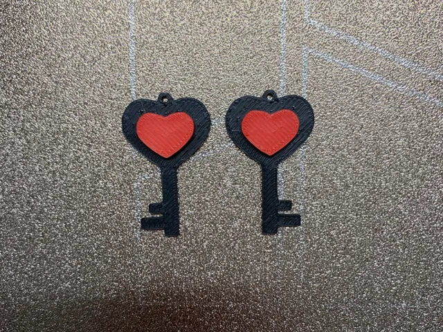 Heart Key Earrings