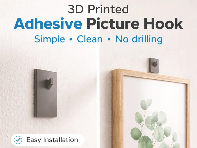 Minimal Picture Hook  (No Holes) - Chiodo Adesivo