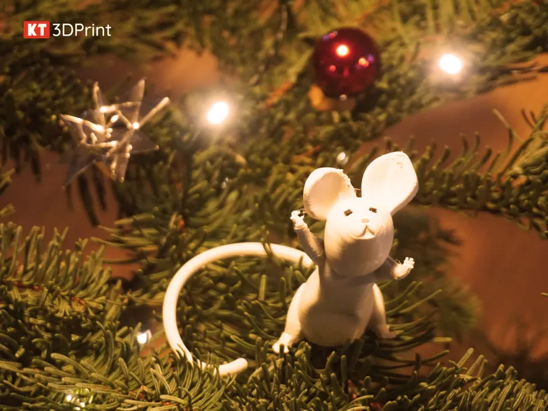Little mouse 3 - Christmas ornament, easy print