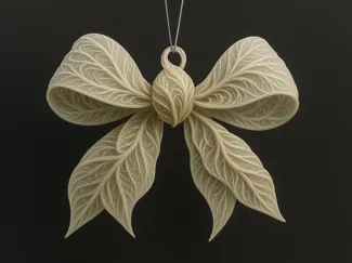 Elegant Lace Bow Christmas Ornament
