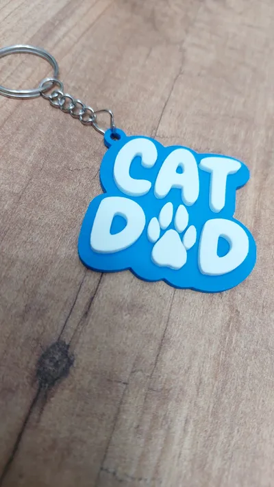 Cat Dad Keychain by didemilhan - MakerWorld