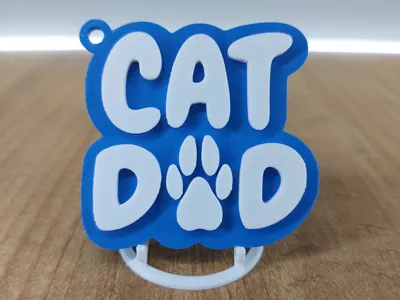 Cat Dad Keychain