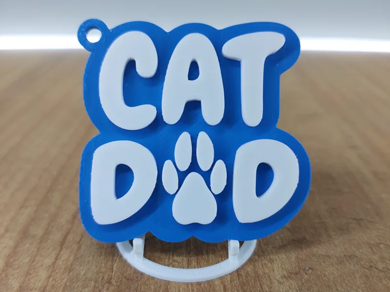 Cat Dad Keychain