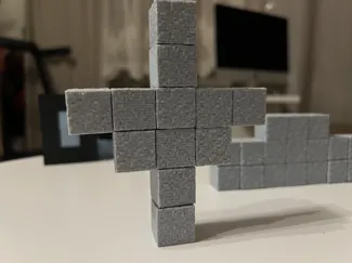 Steinblock Minecraft (20x20mm) mit 8 Kammern