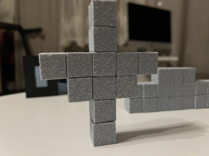 Steinblock Minecraft (20x20mm) mit 8 Kammern