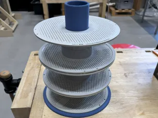 Filament spool stacker