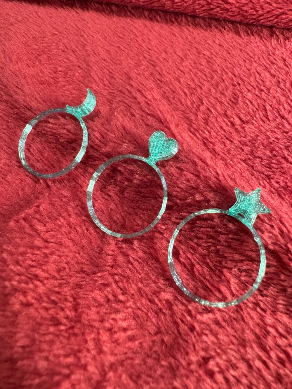Kid Designed Rings: Magic Star, Heart and Moon - Free 3D Print Model ...