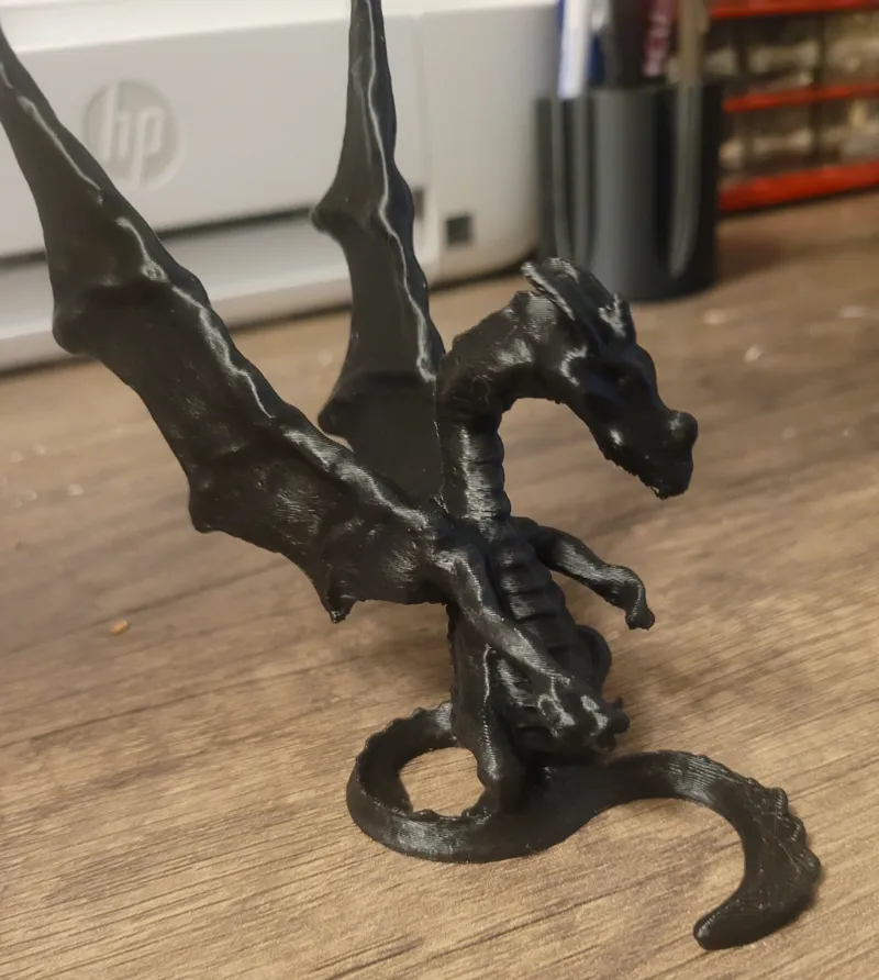 Winged Dragon Sitting 3d Scan from old statue