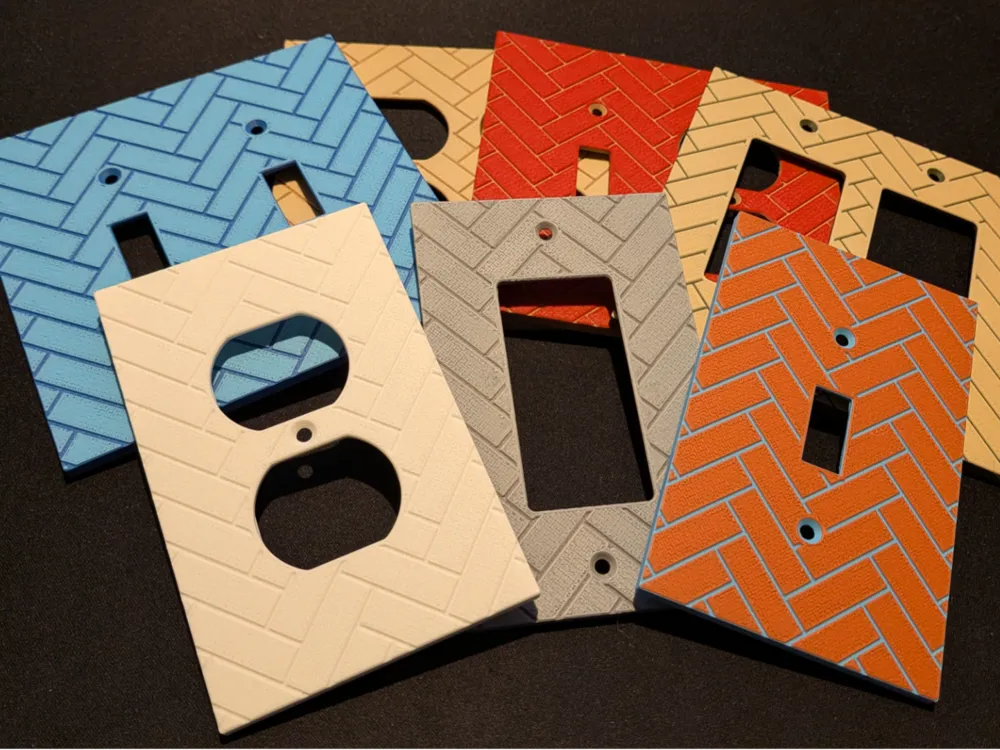 Adorno temático: Herringbone Tile Switch Plate Assortment. Referencia del modelo original.