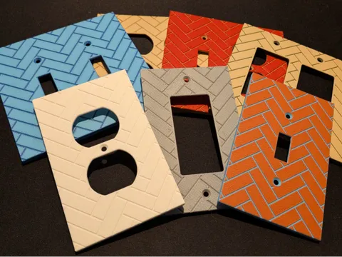 Adorno temático: Herringbone Tile Switch Plate Assortment — referencia de MakerWorld