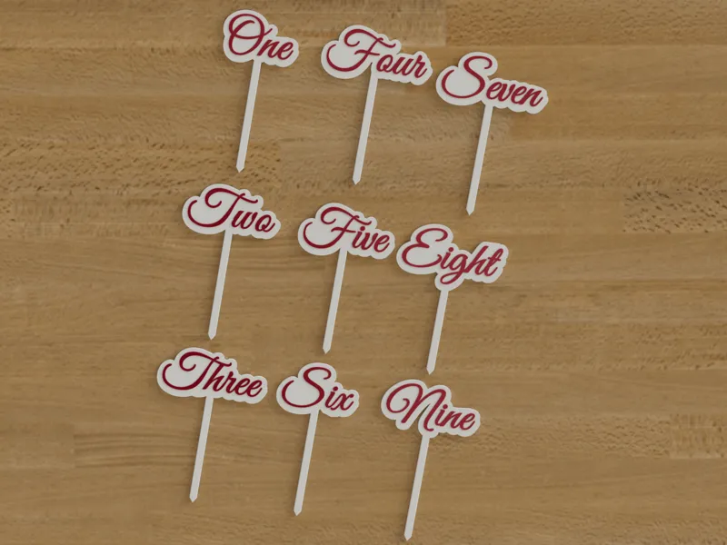 Birthday numbers 1-9 - cake topper