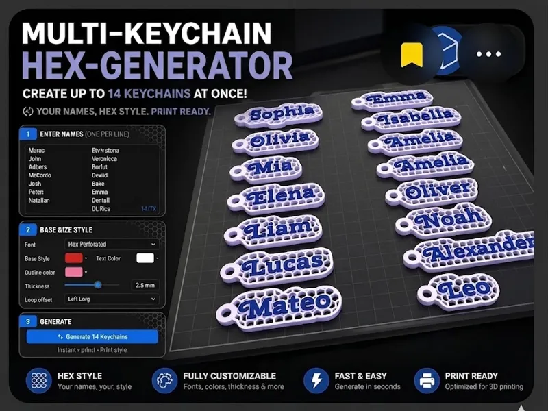 Ultimate Multi-Keychain HEX-Generator 14 Names