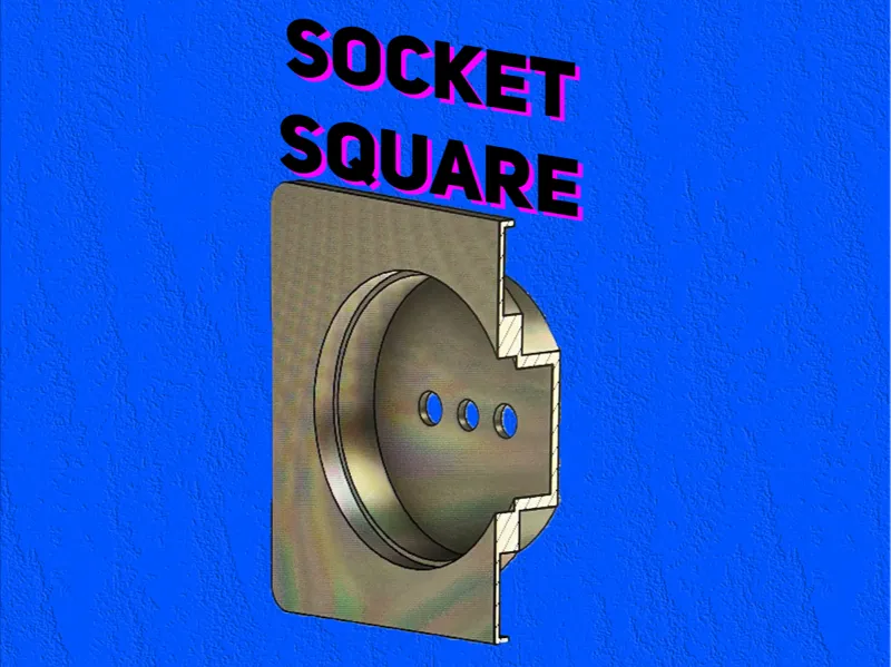 Socket cover square 67mm