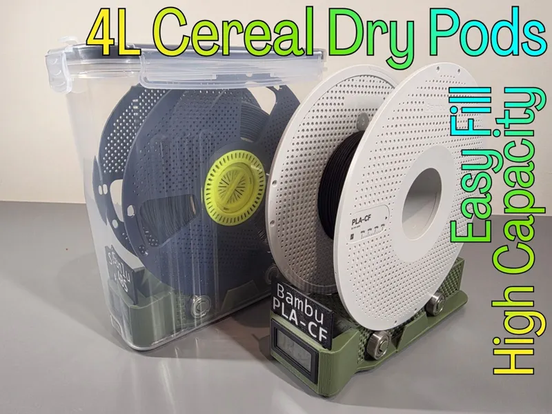 4L Cereal Box Desiccant Dry Pod w/ opt. bearings