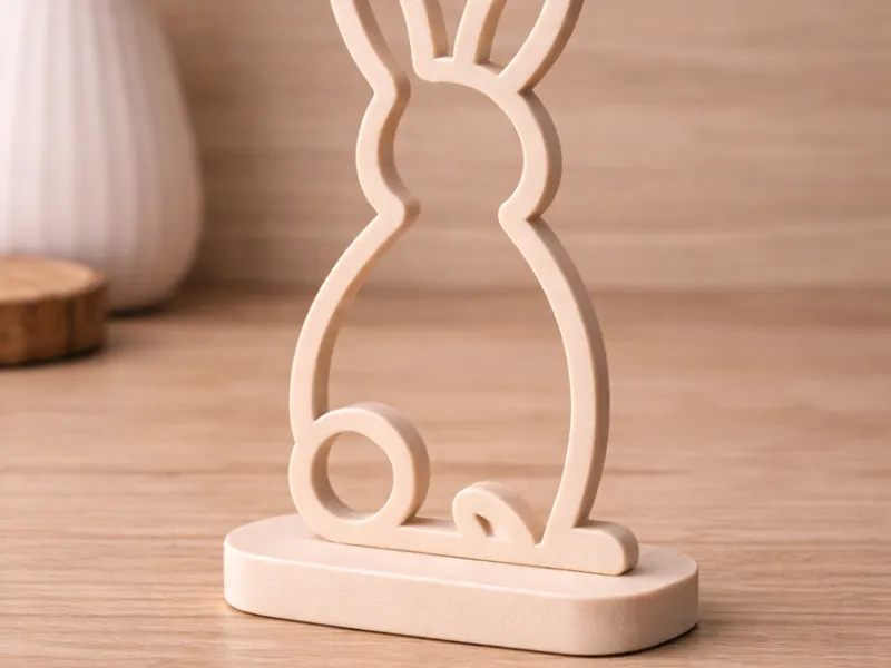 Minimalist 3D Printed Bunny Silhouette Decor