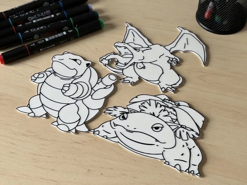 Pokemon Colouring Panels - Big 3